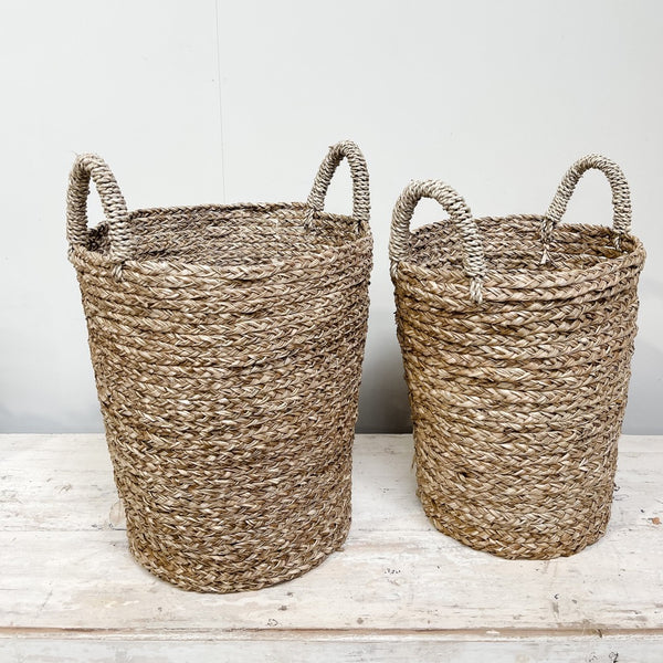 Seagrass Plaited Basket w Handles