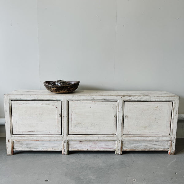 Antique Whitewashed Painted Sideboard