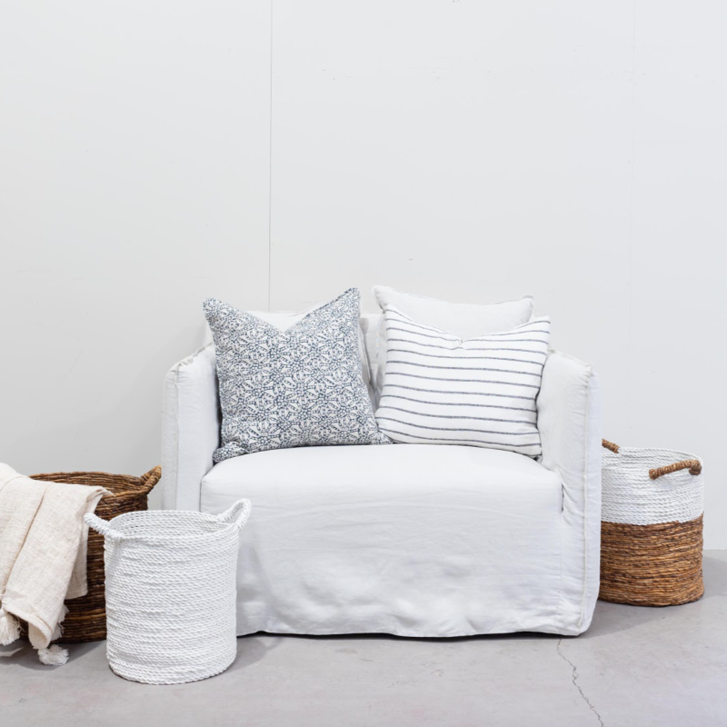 Hamptons 100% Italian Linen 1.5 Sofa - LINEN