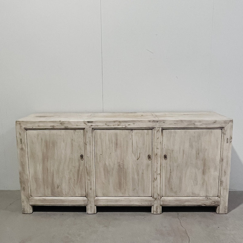 Antique Sideboard W. 3 Drawers WHITE WASH