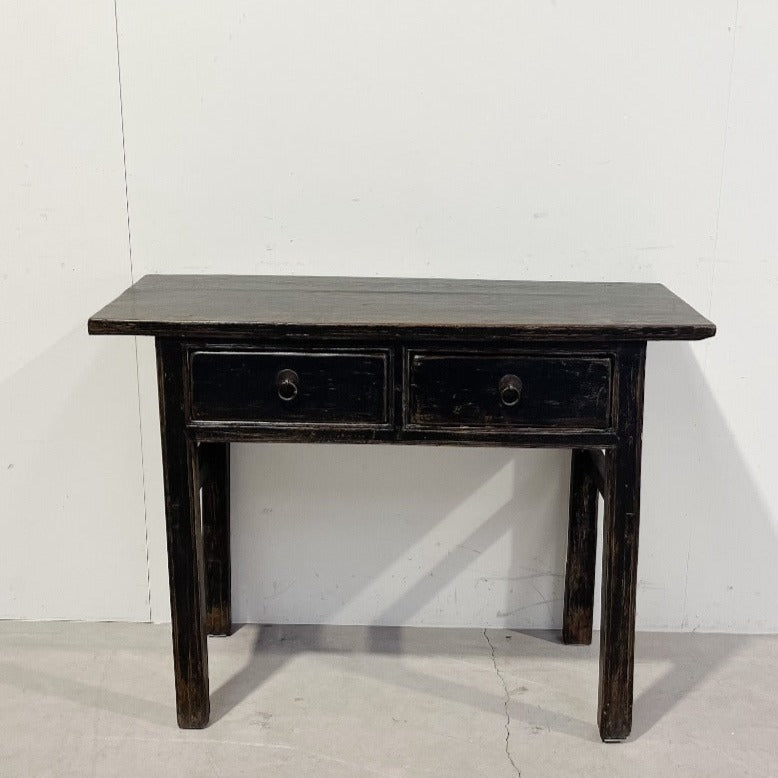 Black / Brown Hall Table w. drawers