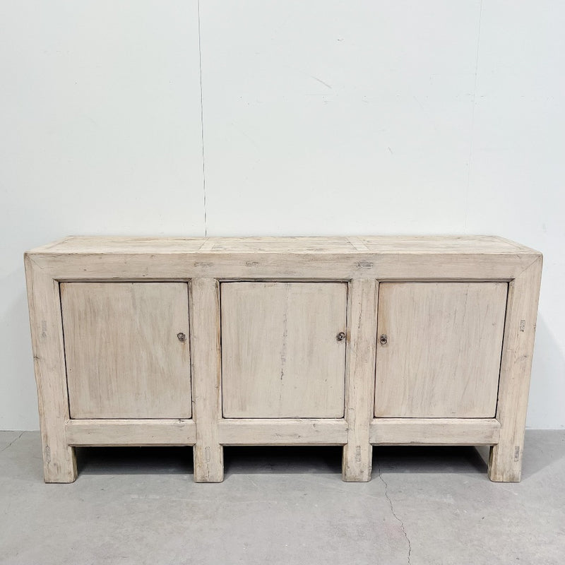 Antique Cabinet W. 3 Drawers NATURAL BLONDE