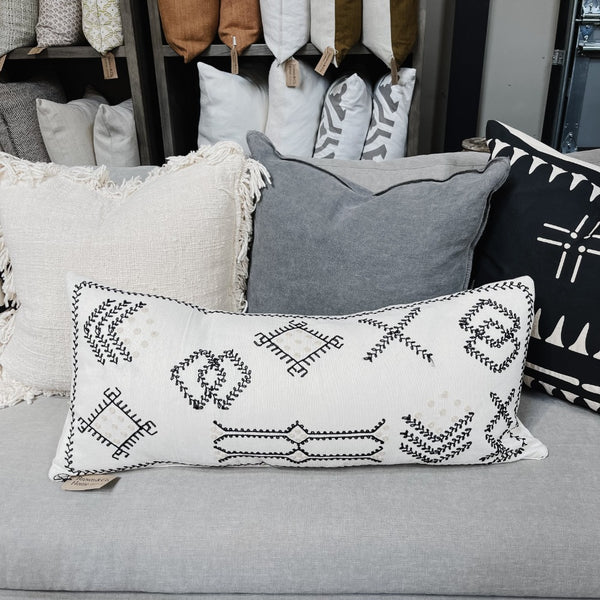 Natural w Embroidery Cushion Cover ONLY