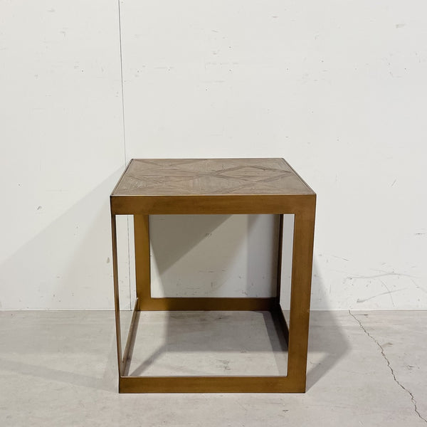 Wood / Gold Side Table