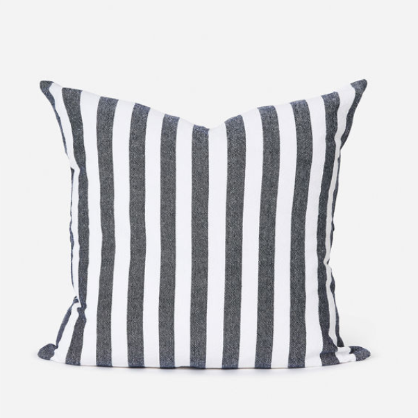 Citta - Wide Stripe Washed Cotton Cushion Cover ONLY 55x55