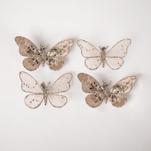 Poem Clip-On Butterfly EACH - Champagne