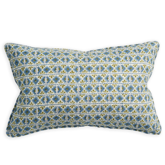 Walter G - Ishtar Moss Azure (Hand Block Printed) Cushion Cover ONLY