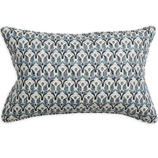 Walter G - Cirali Azure (Hand Block Printed) Cushion Cover ONLY