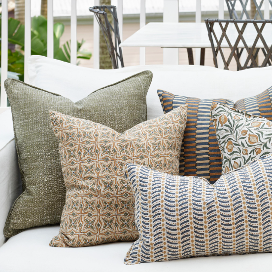 Walter G - Dubrovnik Desert (Hand Block Printed) Cushion Cover ONLY 