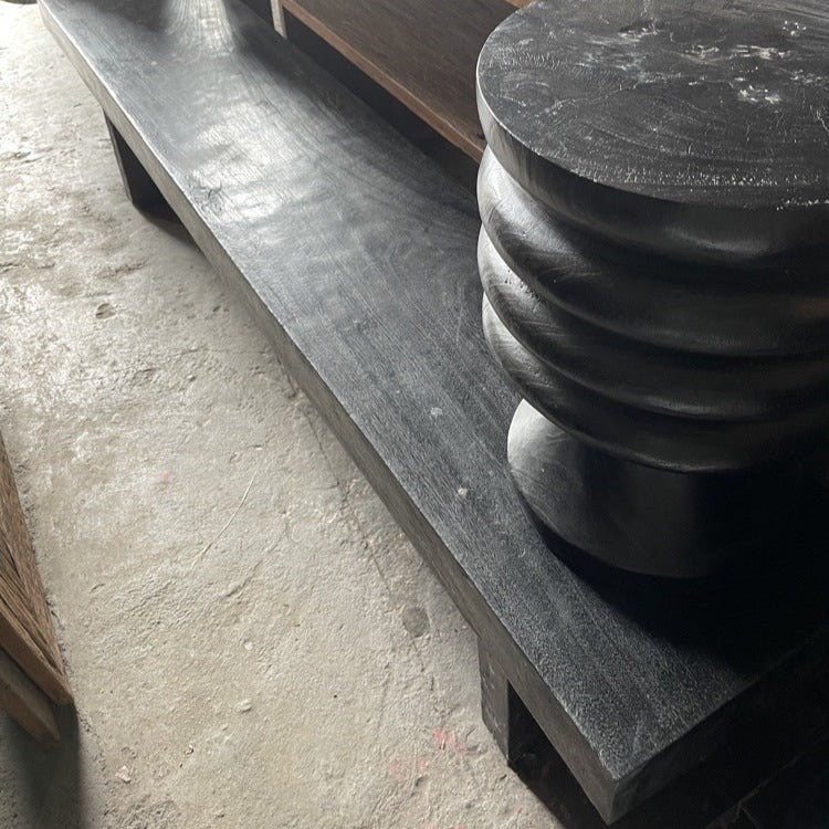 Suar Wood Black Bench (2000x450x350)