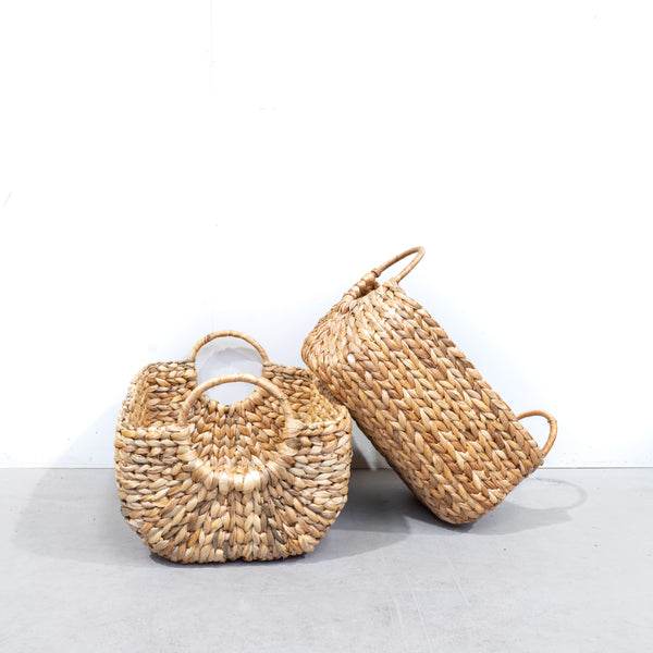 20236 Water Hyacinth Basket With Round Handles