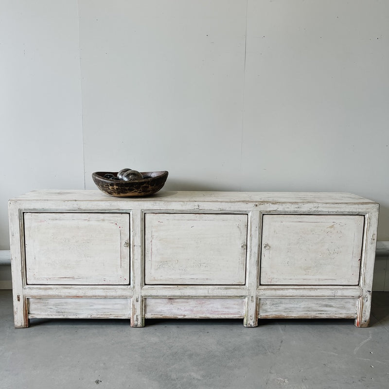 Antique Whitewashed Painted Sideboard