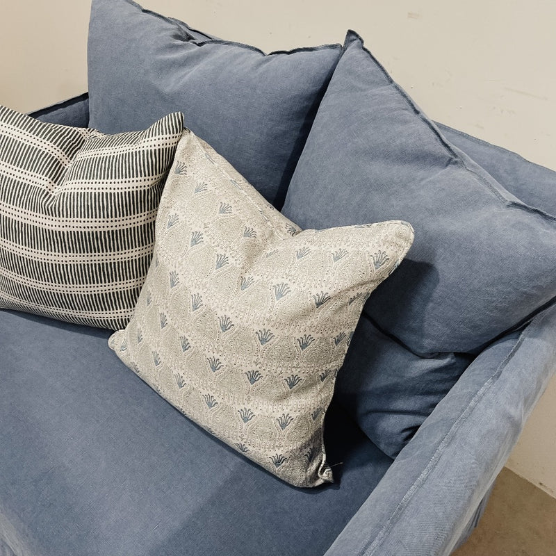 Hamptons 100% Italian Linen 1.5 Sofa - DENIM