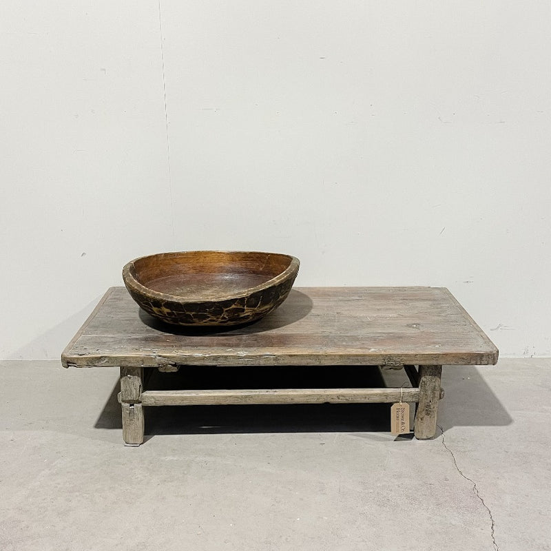 Reclaimed Antique Small Coffee Table DARK BROWN/ NATURAL 