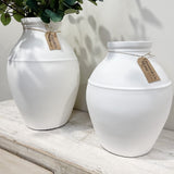 Milky White Vase One Rib MEDIUM