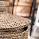 Natural Round Basket w Lid