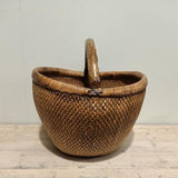 Antique Willow Basket with Bamboo Handle