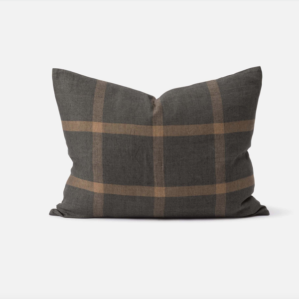 Citta Grid Woven Linen Cushion Cover