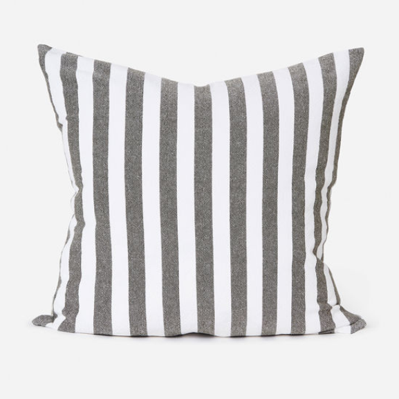 Citta - Wide Stripe Washed Cotton Cushion Cover ONLY 55x55