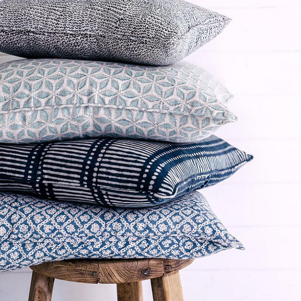 Walter G - Hanami Light Blue (Hand Block Printed) Cushion 