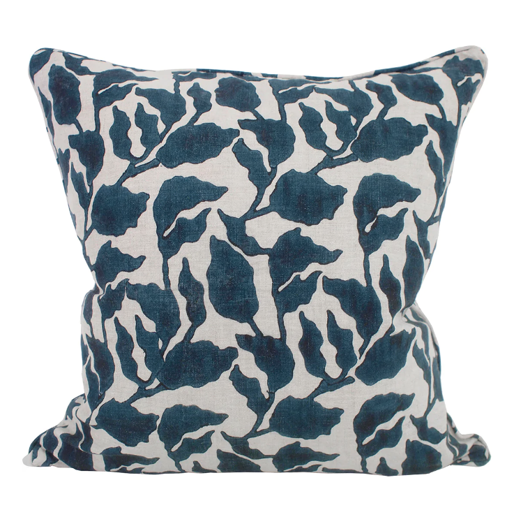 Walter G Flores Pacific Blue (Hand Block Printed) Cushion Cover 