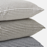 Gingham Washed Cotton Olive Cushion Cover